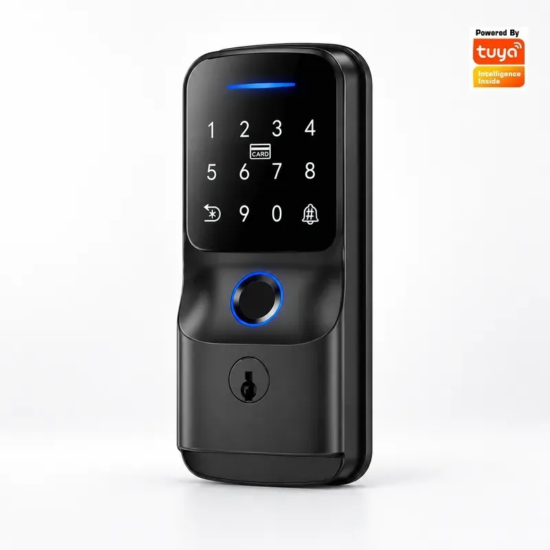 Smart Door Lock Wifi - قفل باب إلكتروني خشبي ذكي ببصمة