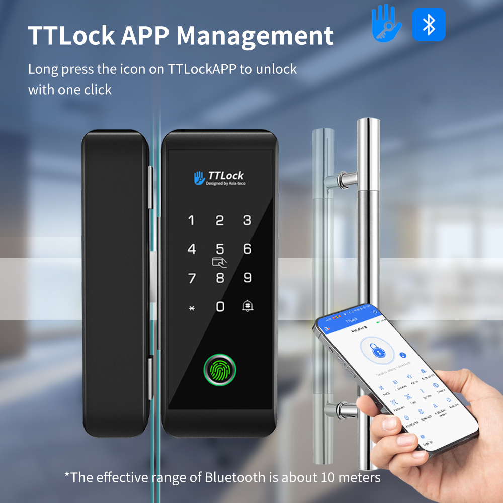 Smart Door Lock Wifi - قفل زجاجي ذكي من TTLOCK مع