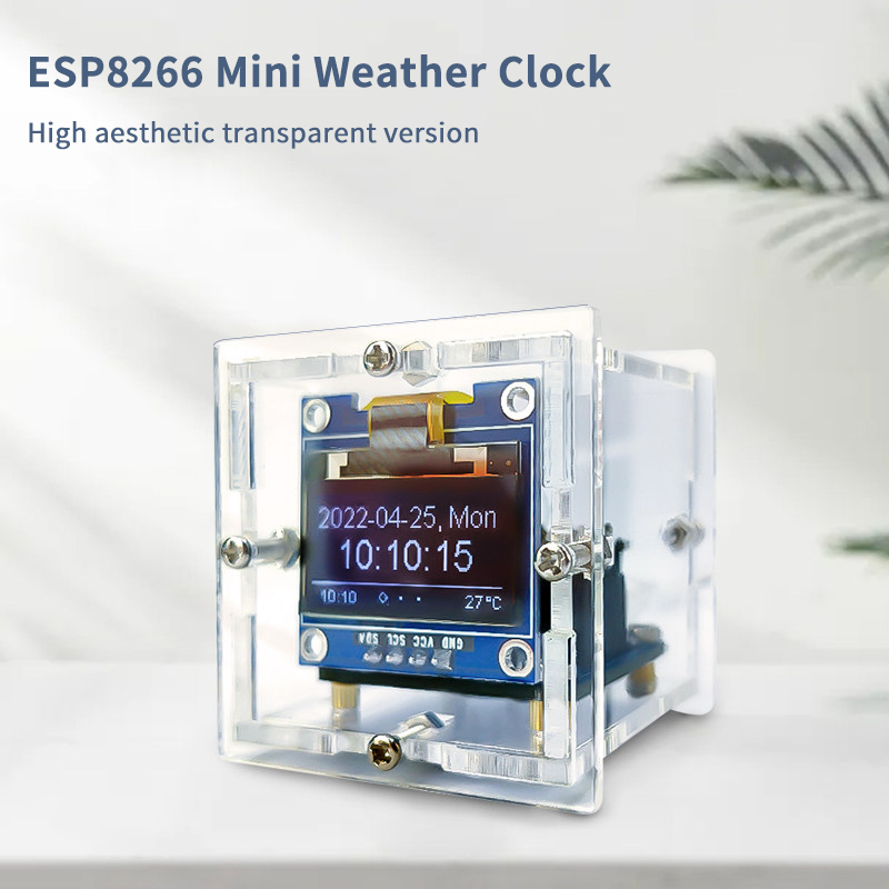 طقم ساعة الطقس المصغرة ESP8266 - مراجعة Electronics Project Kit وسعره