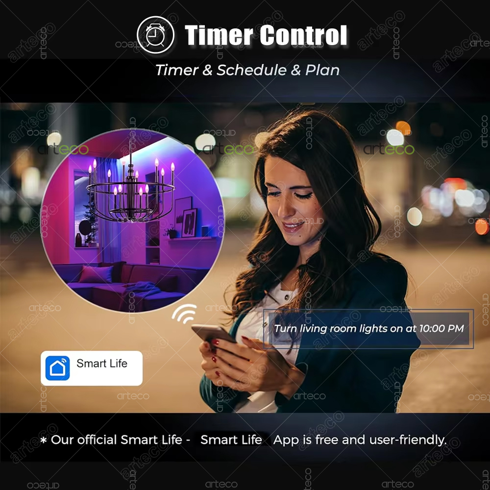 مصباح LED على شكل شمعة E14 من  - مراجعة Smart Light Switch Wifi وسعره