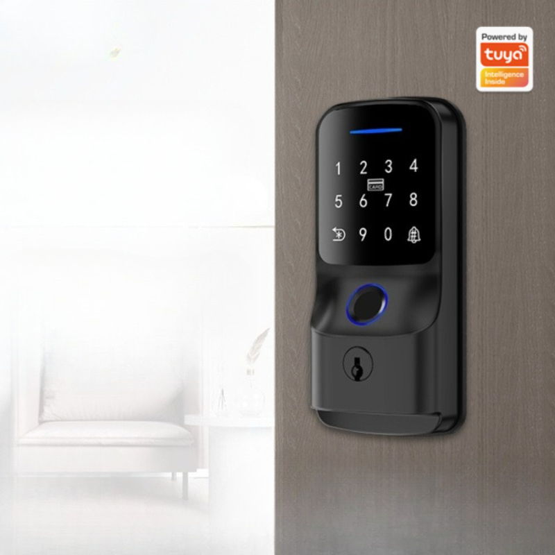 قفل باب إلكتروني خشبي ذكي ببصم - مراجعة Smart Door Lock Wifi وسعره