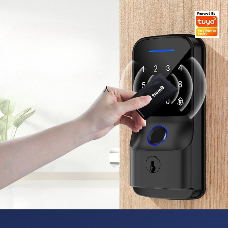 قفل باب إلكتروني خشبي ذكي ببصم - مراجعة Smart Door Lock Wifi وسعره